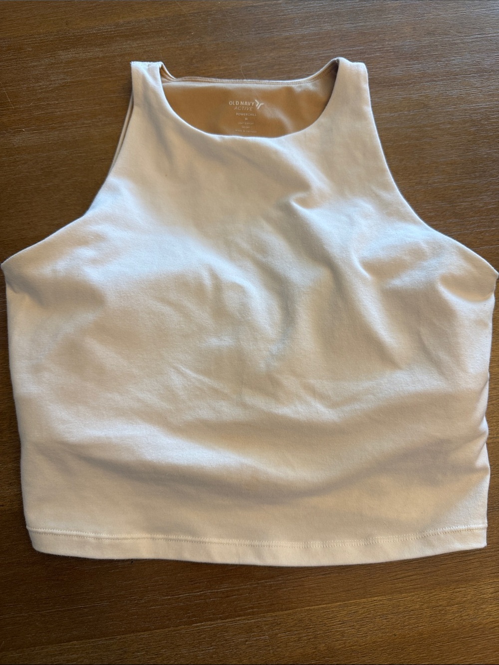 Old Navy Women's White Cropped High-Neck Athletic Tank